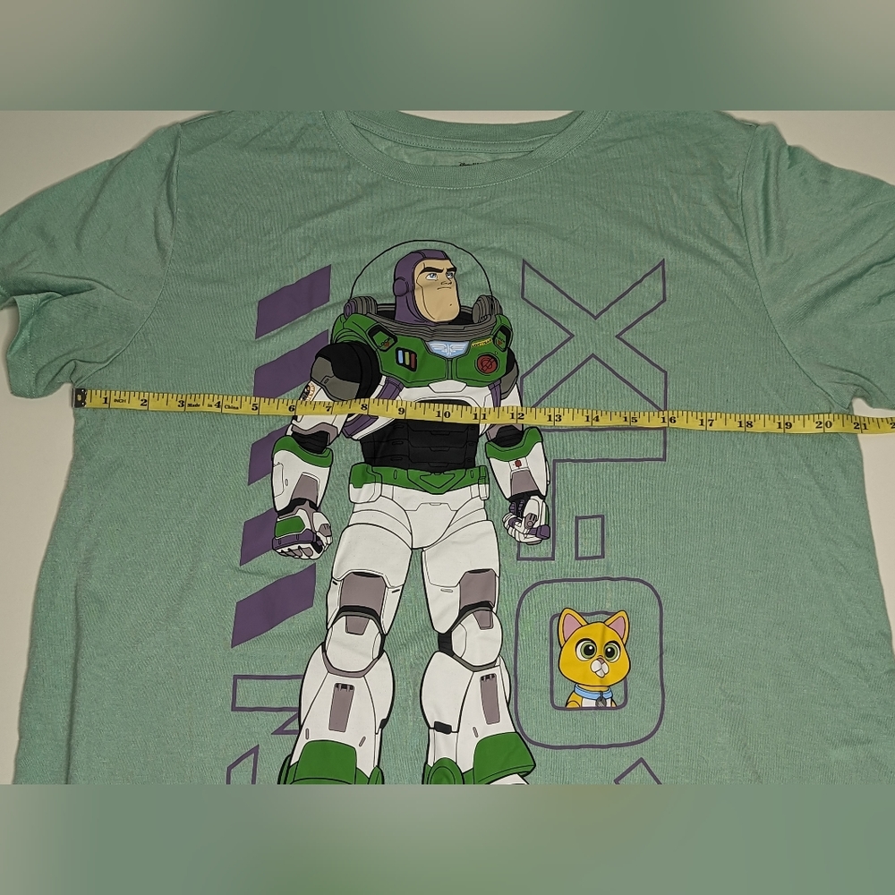 Junior Disney PixarBuzz Lightyear 3XL Mint T-Shirt Preowned High Low Hem - Picture 8 of 8